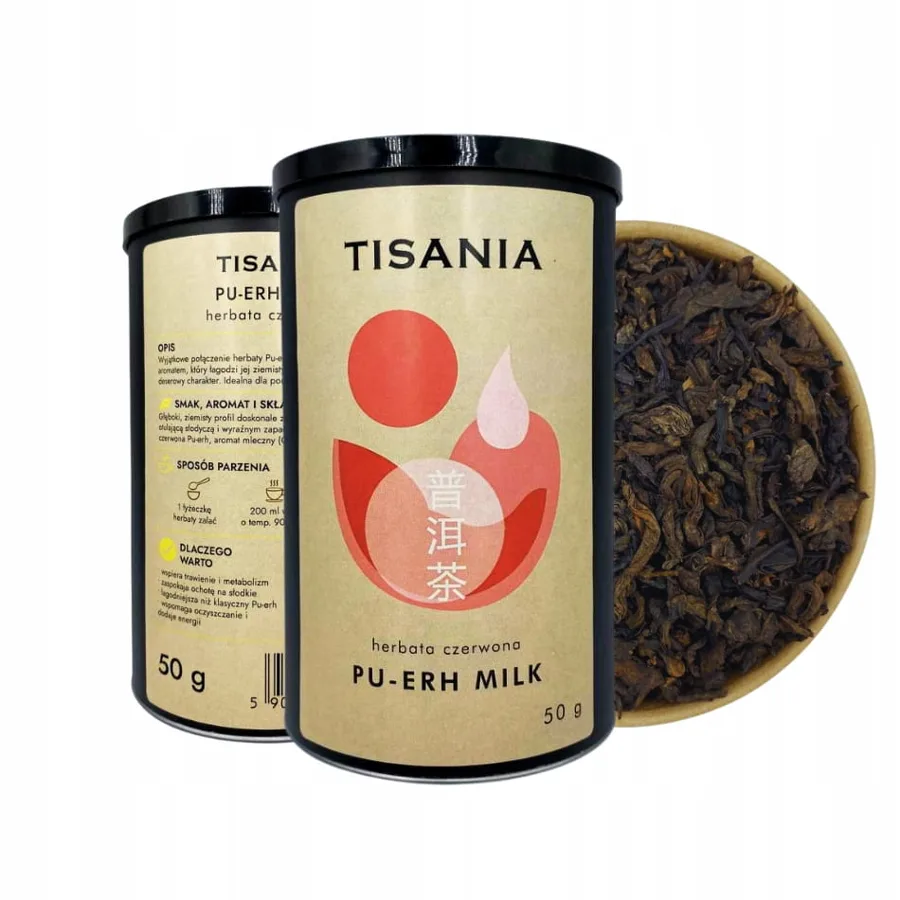 Herbata czerwona Pu-Erh Milk aromat mleczny PREMIUM puszka 50g