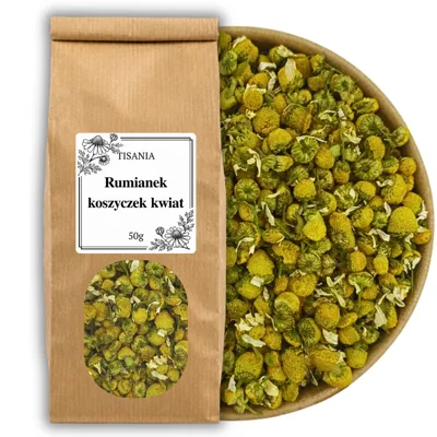 Rumianek koszyczek kwiat suszony napar herbata